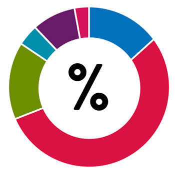 Image of a pie chart representing MNDCP Core investment options
